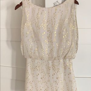 Beautiful gold and white Laundry dress
